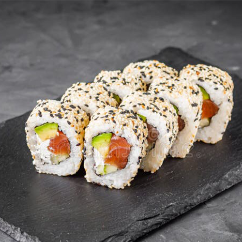 Maki de salmon con sésamo (8 und)